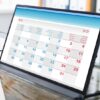 View of a digital calendar on a tablet screen